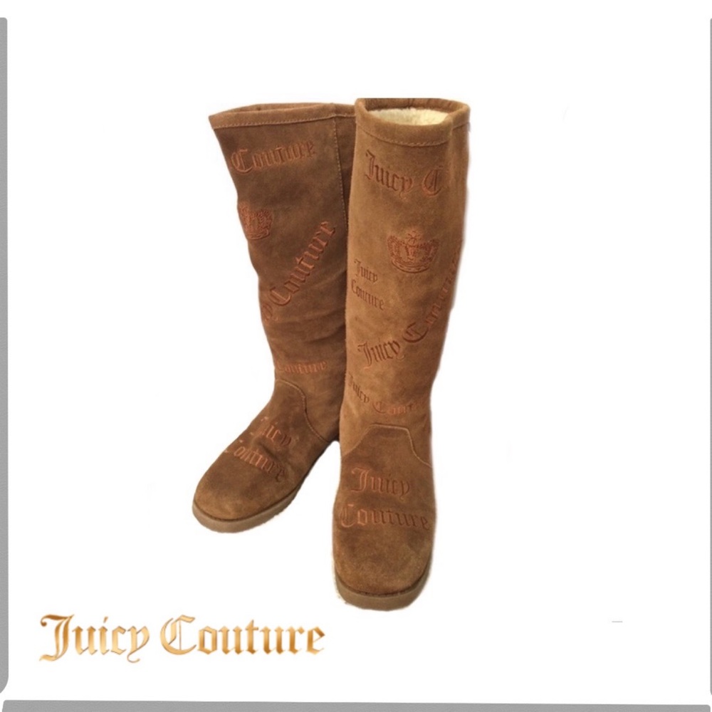 Juicy Couture Sherpa Tan Camel Suede Boots Sz6